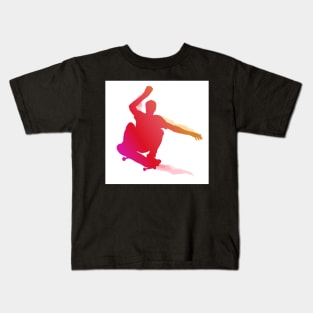 Skaterboarder performing a trick Kids T-Shirt